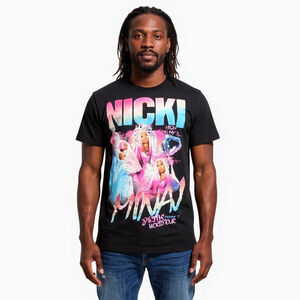 Nicki Minaj Pink Friday 2 World Tour Black Graphic T-Shirt - Large